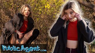 Public Agent That babe's having a piddle in public and gets caught by stud with a large jock