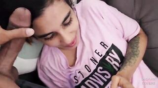 Cheating girlfriend sucks her most good ally's schlong previous to her boyfriend gets home from work