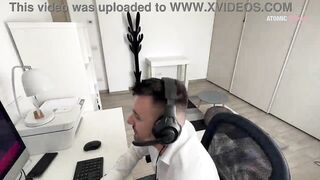 Golden-haired Concupiscent Wife Gets Drilled During Spouse's Smart Working Call and Gets Creampie