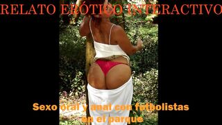 Audio ASMR - Sexo blow job y anal en el parque con futbolistas - Parte II