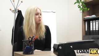LOAN4K. Blondie with a natural pleasant body... Will that babe get a loan?