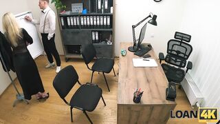 LOAN4K. Blondie with a natural pleasant body... Will that babe get a loan?