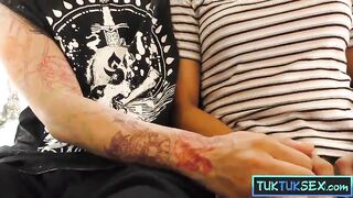 Oriental man finds hawt Thai'mateur hotty in a store and takes her home in a Tuk Tuk