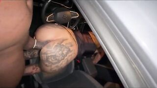 Sucking off a stranger's ebony guy on the street