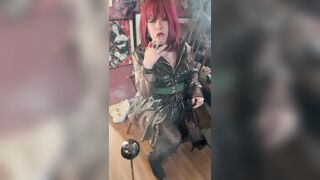 PVC Clad In Her Watch Throughout Coat Miss Tina Snua Smokes A Cigarette For U