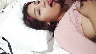 Brunette hair with Large Natural Titties Bangs Deliciously and Out of a Fuck-rubber I Discovered Her on a Dating App