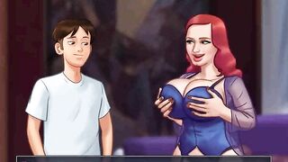 Summertime saga: slutty cougar mother I'd like to fuck bangs the pizza delivery man ep 196,197