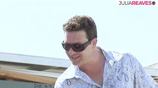 Lustful gal sucks a biggest shlong in the sofa to a throat spunk flow