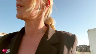 Golden-haired Nylon Whore Gets Her Booty Screwed Whilst Fastened up!!