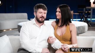 Wifey Hubby Watches as His Lewd Wife Sienna Rae Gets Double Permeated in Front of Him