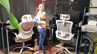 Buttcrack Nude Dusting Home Office