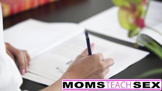 Sexy 3some for stepmom and schoolgirl