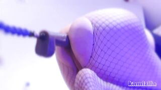 This femboy's booty is getting pounded by a sex machine