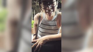 POV real street porn, I meet a cute Latin chick on the street and we end up screwing, that babe rides my wang, I cum in her throat