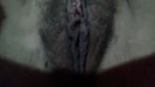 Amateur Hirsute Vagina Lips Widen and Masturbating