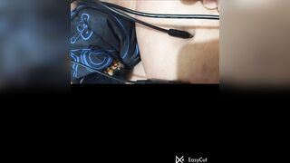 Playing nintendo switch and this babe shove my navel so nice