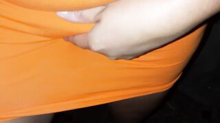 I fondle myself and masturbate my large juicy clitoris beneath a mini petticoat - Lesbo_illusion