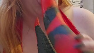 Redhead Sextoy Deepthroat Training (2025 Goals - Day two)