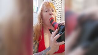 Redhead Sextoy Deepthroat Training (2025 Goals - Day two)