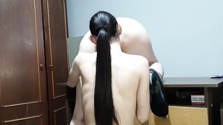 I licked my university lecturer snatch and butt on the table - Lesbo_illusion