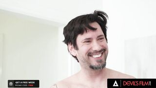 DEVILS FILM - Wicked Teen With Braces Sucks And Screws Like A Queen In Front Of Her Boyfriend