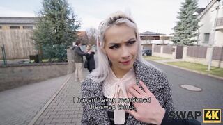 SWAP4K. From the street to daybed: screwed a big-breasted Jennifer Mendez and left her boyfriend humil