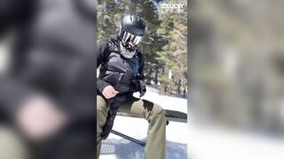 Snowbird Charlotte Sins Cruising Out In The Cold Alps