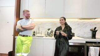 THE PLUMBER COMES TO MY ABODE AND I END UP WITH HIS ROD IN MY THROAT - YASMINA KHAN