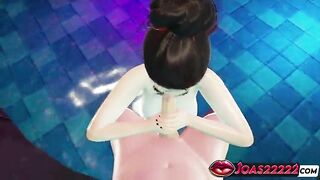 Pool Kojuro Animation: Sloppy Oral sex, Frenulum Tease & Brilliance Aperture Spunk fountain Finish