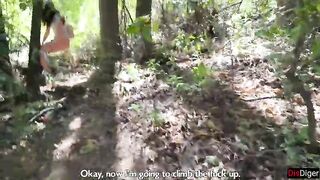 Public Cumwalk next to the Beach and Risky Sex in the Bushes