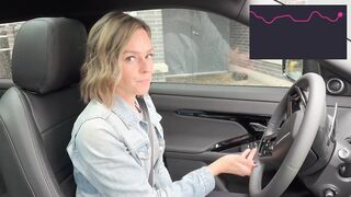 Cumming hard in public drive thru with Lush remote controlled sex toy