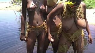 This fortunate Afro villager got two girlfriends