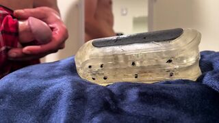 concupiscent student pounds stroker in work washroom, cums on blanket”