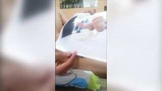 Cumming on a feet's pic of Domina Astrid Blum