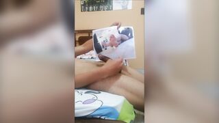 Cumming on a feet's pic of Domina Astrid Blum