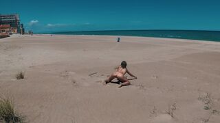 Astounding nudist hotty have enjoyment on a public beach in Valencia. Exposed Outdoors