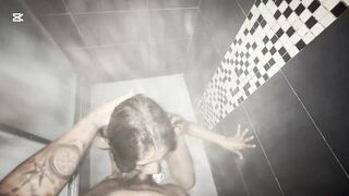 Comiendo el culo a una modelo en el baño del hotel!