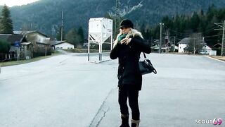 German golden-haired Older Julia Pink suck penis and get cum on Bazookas at real User Date with normal Hunk