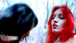 Nina Roberts: two Hot Pornstars in Hot Lesbo Action in the Forest