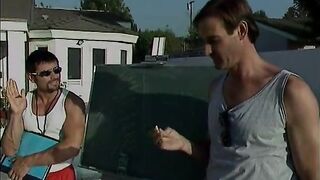 Man Screws Bushy Twat and Booty of Brunette hair with Huge Boobs Then Cums on Her 'em