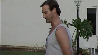 Man Screws Bushy Twat and Booty of Brunette hair with Huge Boobs Then Cums on Her 'em