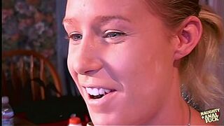 Slim golden-haired wench Allison Pierce deepthroats a monster wang and gets her taut anal screwed.