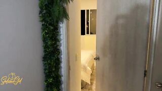 My hawt bad stepmother leaves me to cum on her titties after this babe caught me spying her - Salome Gil