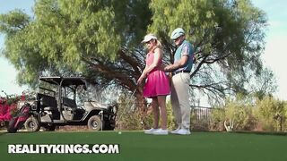 REALITY KINGS - Blond Summer Vixen’s Golf Lesson Gets Wild With Large Jock Sucking, Cart Sex And A Wet Facial