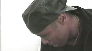 Bitch gets jizz flow on her titties and gives bj previous to getting banged