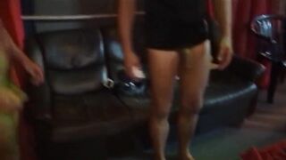 Blindfolded Brunette hair Stretched Wide in Sloppy Group Fingering Frenzy