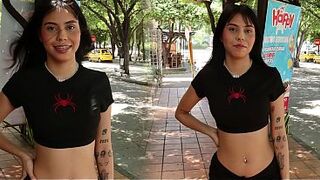A Colombian Latin chick hotty asks her neighbour for directions coz that babe's lost