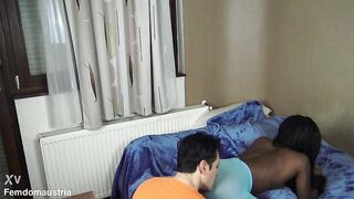 black princess coloured hose sexnylon ass facesitting butt worship and nylon feet licking
