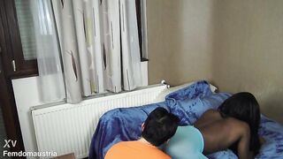 black princess coloured hose sexnylon ass facesitting butt worship and nylon feet licking