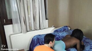 black princess coloured hose sexnylon ass facesitting butt worship and nylon feet licking